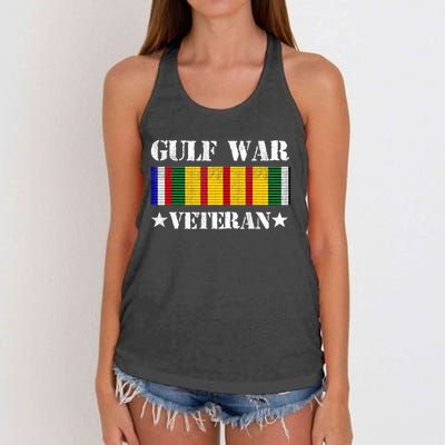 Gulf War Veteran Pride Persian Gulf Service Ribbon Women's Knotted Racerback Tank