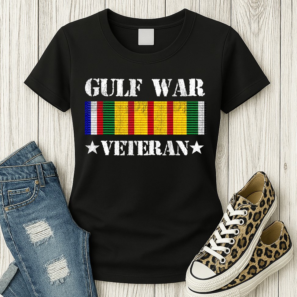 Gulf War Veteran Pride Persian Gulf Service Ribbon Womens T-Shirt