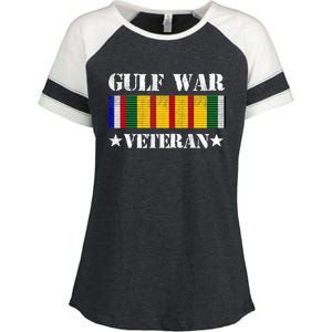 Gulf War Veteran Pride Persian Gulf Service Ribbon Enza Ladies Jersey Colorblock Tee