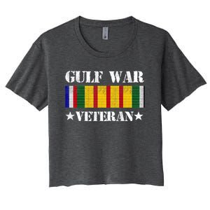 Gulf War Veteran Pride Persian Gulf Service Ribbon Women's Crop Top Tee