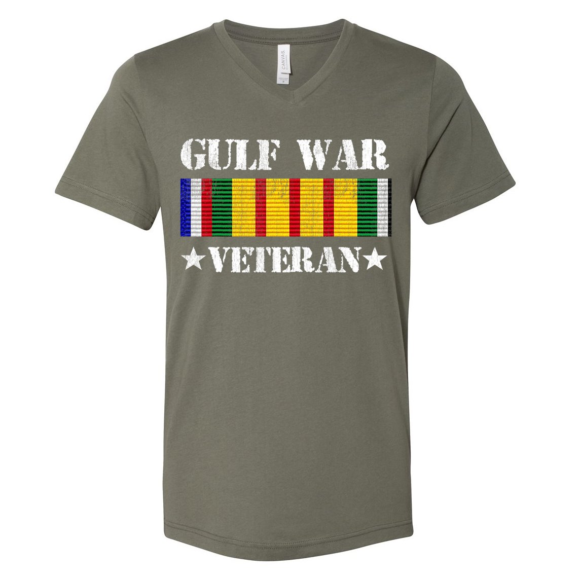 Gulf War Veteran Pride Persian Gulf Service Ribbon V-Neck T-Shirt