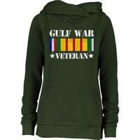 Gulf War Veteran Pride Persian Gulf Service Ribbon Womens Funnel Neck Pullover Hood