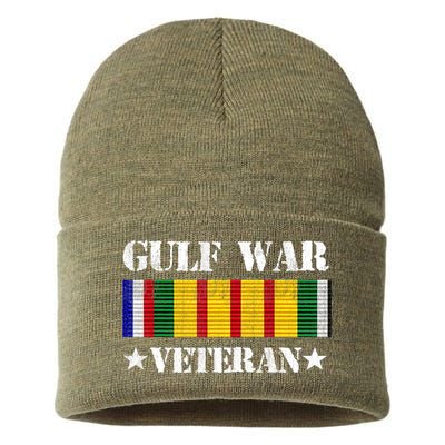 Gulf War Veteran Pride Persian Gulf Service Ribbon Sustainable Knit Beanie