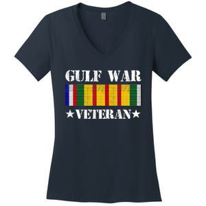 Gulf War Veteran Pride Persian Gulf Service Ribbon Women's V-Neck T-Shirt