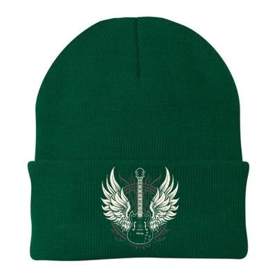 Guitar Wings Vintage Retro 80s Rock & Roll Music Knit Cap Winter Beanie