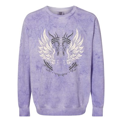 Guitar Wings Vintage Retro 80s Rock & Roll Music Colorblast Crewneck Sweatshirt