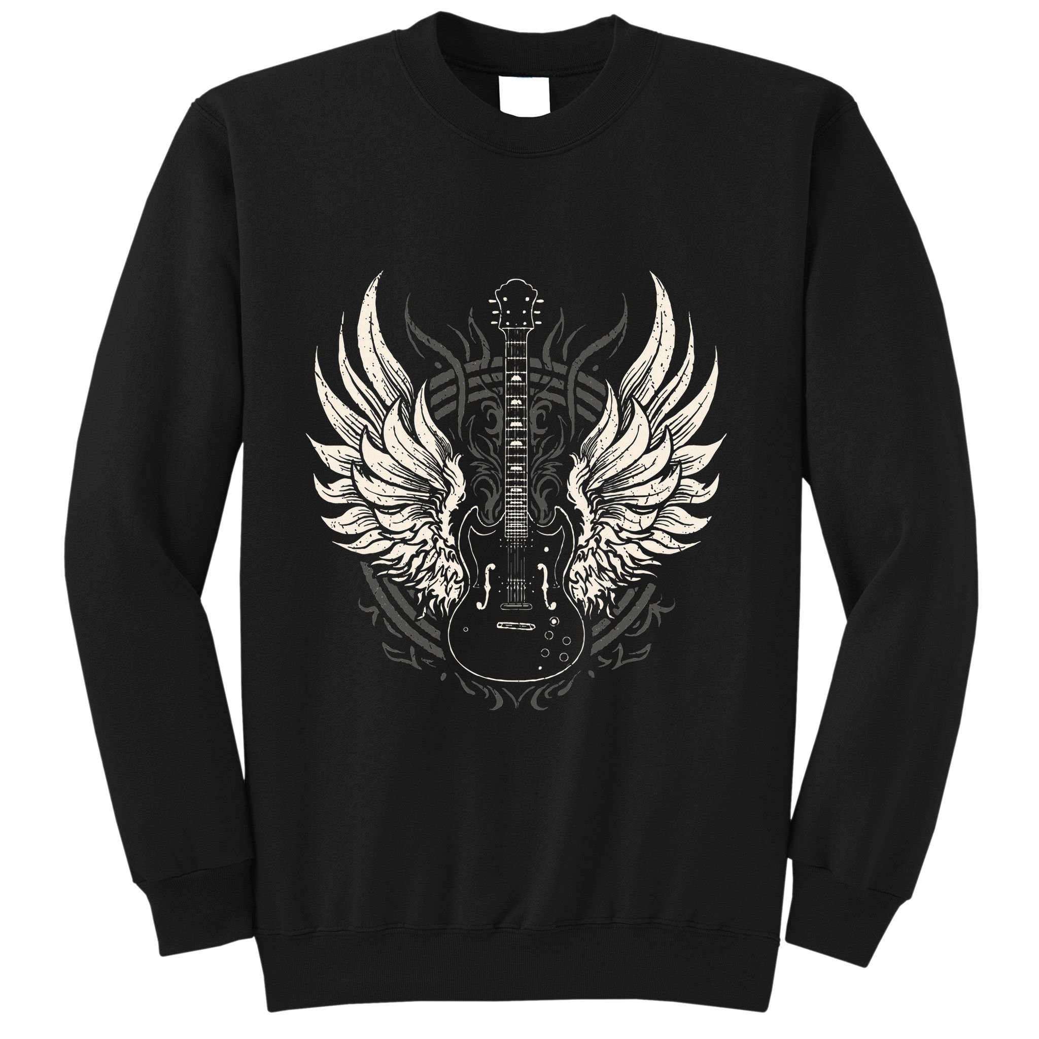 Guitar Wings Vintage Retro 80s Rock & Roll Music Sweatshirt