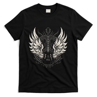 Guitar Wings Vintage Retro 80s Rock & Roll Music T-Shirt