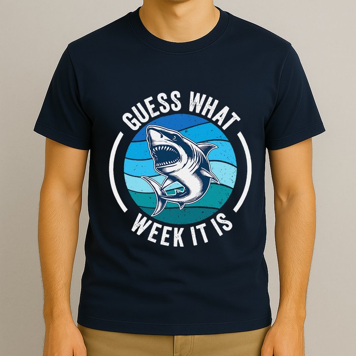 Guess What Week It Is Funny Shark Joke Retro Vintage Ocean T-Shirt