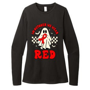 Ghost We Wear Red For Red Ribbon Week Awareness Womens CVC Long Sleeve Shirt