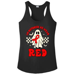 Ghost We Wear Red For Red Ribbon Week Awareness Ladies PosiCharge Competitor Racerback Tank