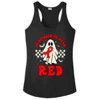 Ghost We Wear Red For Red Ribbon Week Awareness Ladies PosiCharge Competitor Racerback Tank