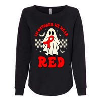 Ghost We Wear Red For Red Ribbon Week Awareness Womens California Wash Sweatshirt