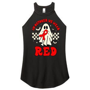 Ghost We Wear Red For Red Ribbon Week Awareness Women's Perfect Tri Rocker Tank