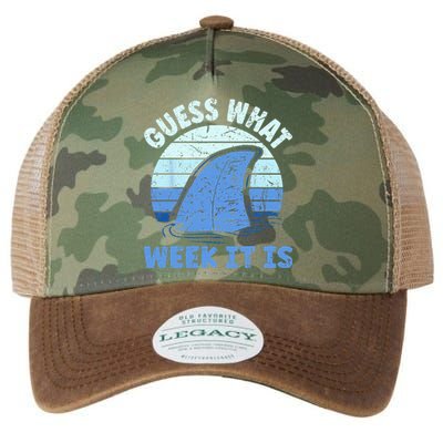 Guess What Week It Is Funny Shark Gifts Legacy Tie Dye Trucker Hat