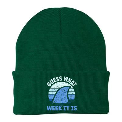 Guess What Week It Is Funny Shark Gifts Knit Cap Winter Beanie