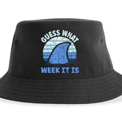 Guess What Week It Is Funny Shark Gifts Sustainable Bucket Hat