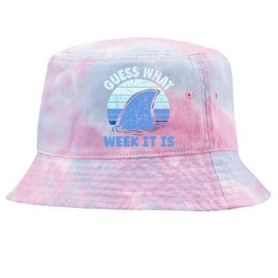 Guess What Week It Is Funny Shark Gifts Tie-Dyed Bucket Hat