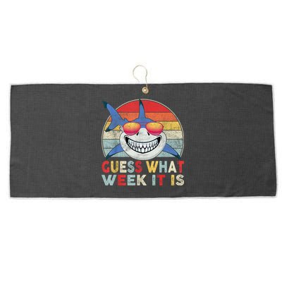 Guess What Week It Is Funny Shark Gift Large Microfiber Waffle Golf Towel