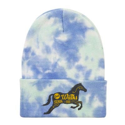 God Walks With You Tie Dye 12in Knit Beanie