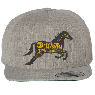 God Walks With You Wool Snapback Cap