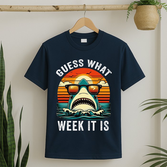 Guess What Week It Is Funny Shark Awareness Support Summer T-Shirt