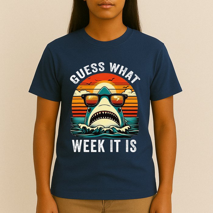 Guess What Week It Is Funny Shark Awareness Support Summer T-Shirt