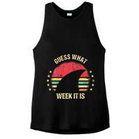 Guess What Week It Is Funny Shark Gift Ladies PosiCharge Tri-Blend Wicking Tank
