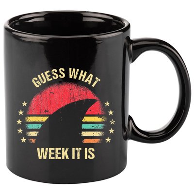 Guess What Week It Is Funny Shark Gift 11oz C Handle Ceramic Mug