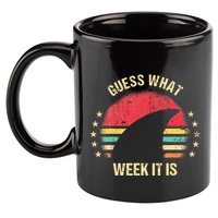 Guess What Week It Is Funny Shark Gift 11oz C Handle Ceramic Mug