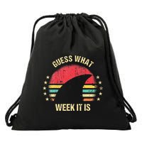 Guess What Week It Is Funny Shark Gift Drawstring Bag