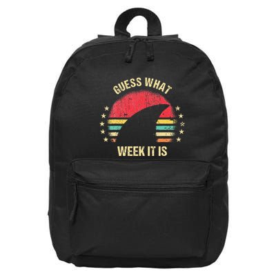 Guess What Week It Is Funny Shark Gift 16 in Basic Backpack
