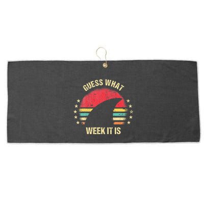 Guess What Week It Is Funny Shark Gift Large Microfiber Waffle Golf Towel