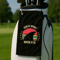 Guess What Week It Is Funny Shark Gift Golf Towel