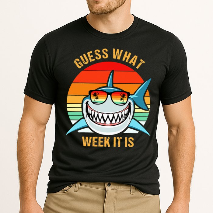 Guess What Week It Is Funny Shark Gift Performance Shirt