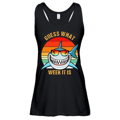 Guess What Week It Is Funny Shark Gift Ladies Essential Flowy Tank
