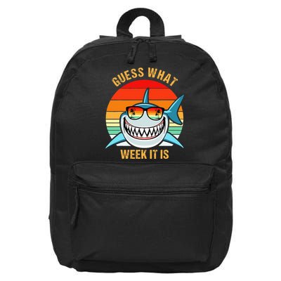 Guess What Week It Is Funny Shark Gift 16 in Basic Backpack