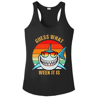 Guess What Week It Is Funny Shark Gift Ladies PosiCharge Competitor Racerback Tank