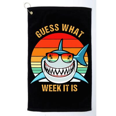 Guess What Week It Is Funny Shark Gift Golf Towel