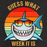 Guess What Week It Is Funny Shark Gift Microfiber Hand Towel