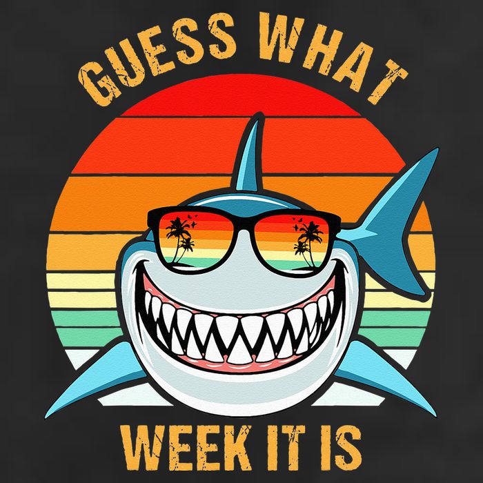 Guess What Week It Is Funny Shark Gift Microfiber Hand Towel