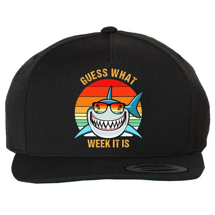 Guess What Week It Is Funny Shark Gift Wool Snapback Cap
