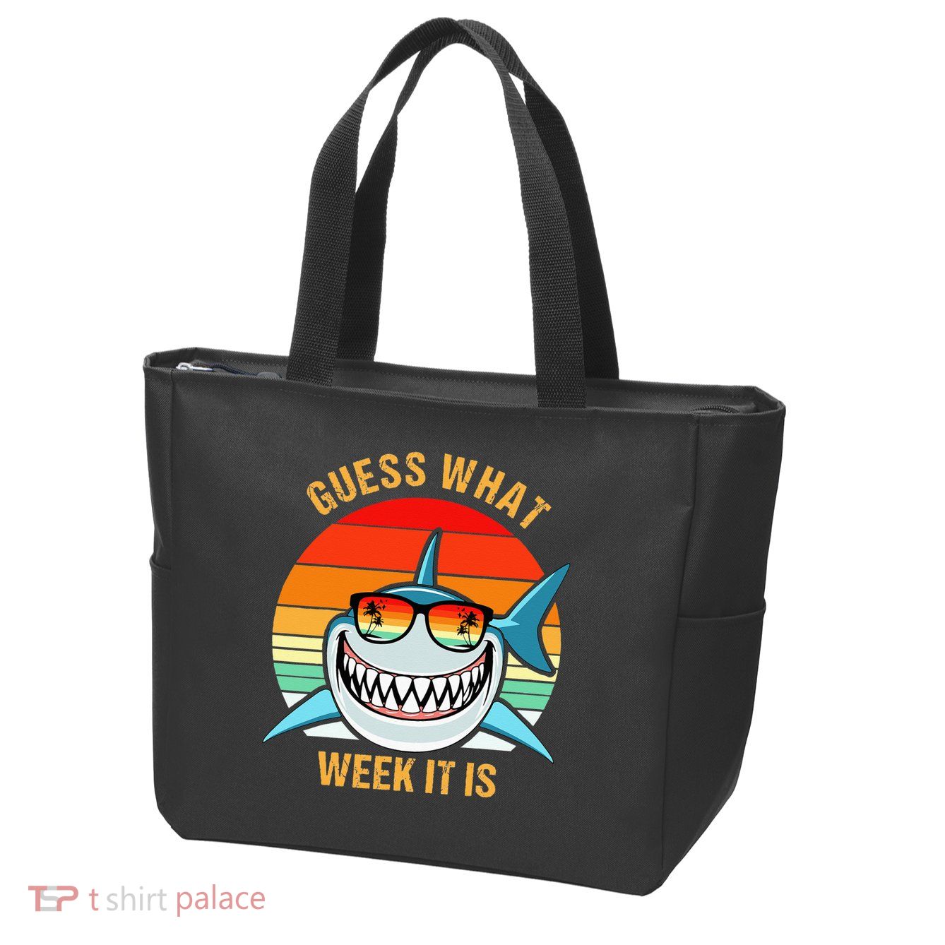 Guess What Week It Is Funny Shark Gift Zip Tote Bag
