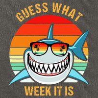 Guess What Week It Is Funny Shark Gift Cotton Canvas Backpack