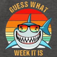 Guess What Week It Is Funny Shark Gift Vector Backpack