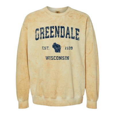 Greendale Wisconsin Wi Vintage Sports Design Colorblast Crewneck Sweatshirt