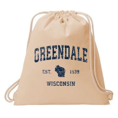 Greendale Wisconsin Wi Vintage Sports Design Drawstring Bag