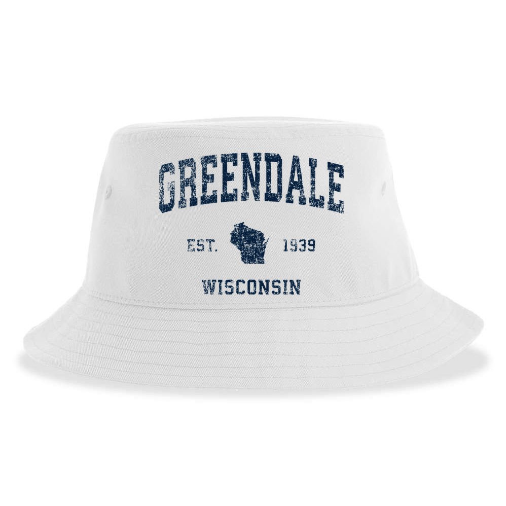 Greendale Wisconsin Wi Vintage Sports Design Sustainable Bucket Hat