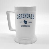 Greendale Wisconsin Wi Vintage Sports Design Beer Stein