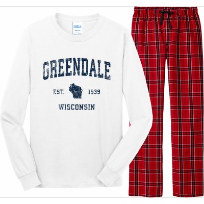 Greendale Wisconsin Wi Vintage Sports Design Long Sleeve Pajama Set